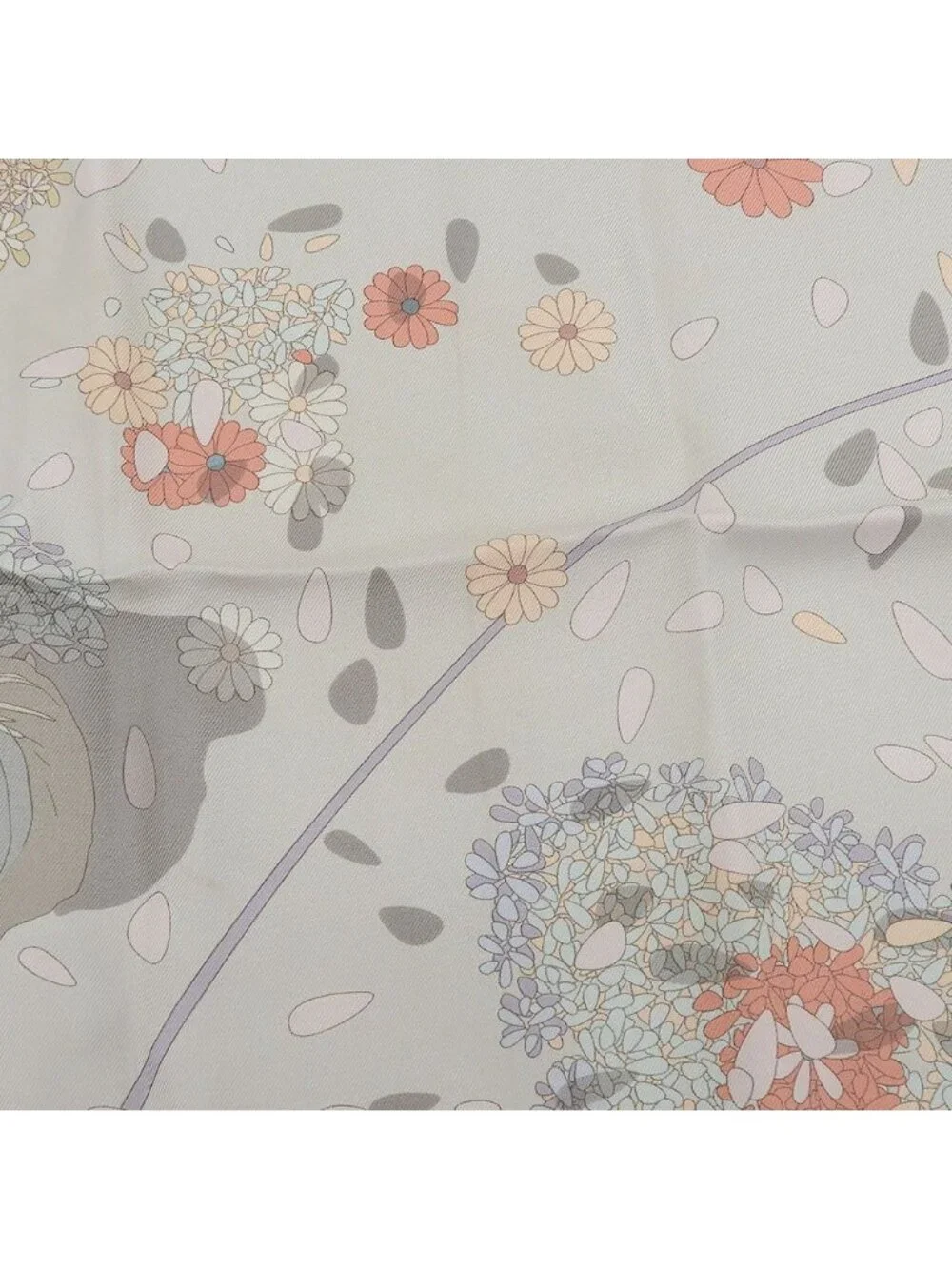 Hermes Carre 90 Silk Scarf Flower Offering Offrandes Dun Jour Multicolor